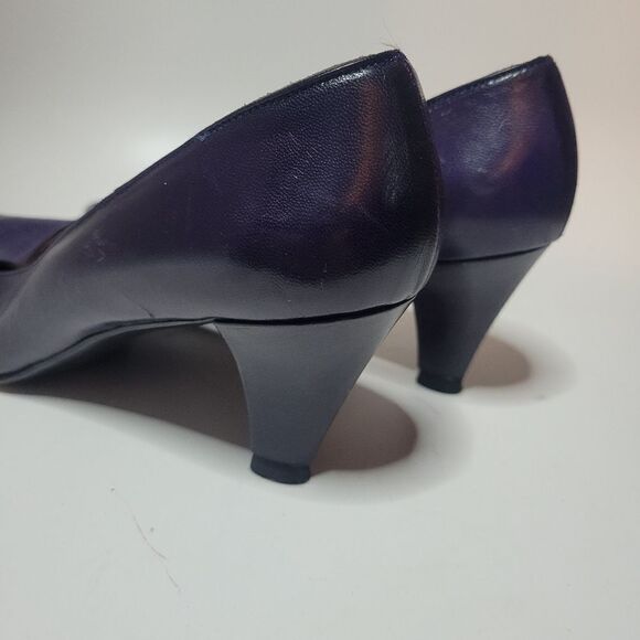 YSL Paris Vintage 2Tone Purple Leather Heels - Picture 4 of 16